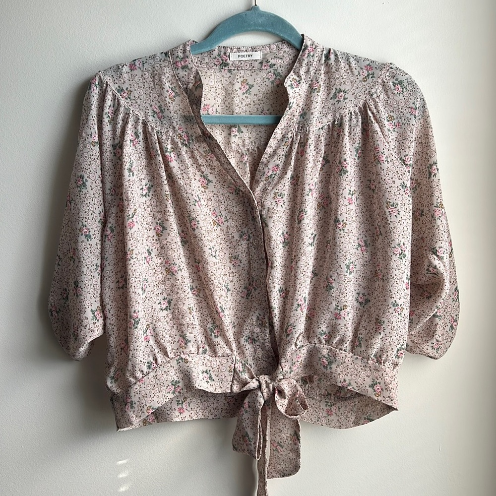 Poetry Floral Crop Top with Tie